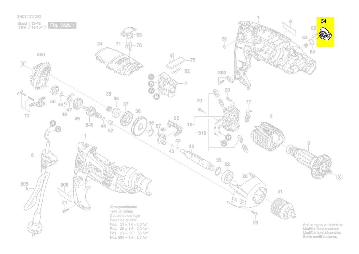 Manette changement vitesse réf. 2 609 002 959 Bosch